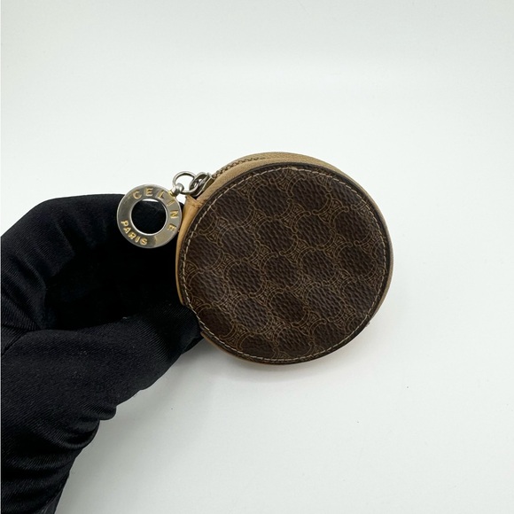 Celine Macadam Zip Coin Pouch Round with Zipper Pull - Picture 1 of 10